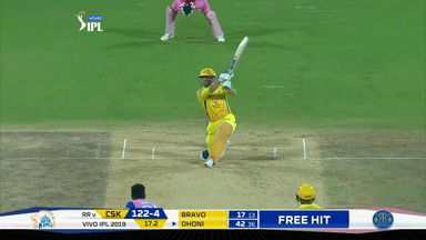 M12: CSK vs RR – MS Dhoni Six