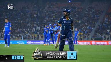 M35: GT vs MI – Wriddhiman Saha Wicket