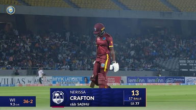 IND-W vs WI-W 2024, 2nd ODI: Nerissa Crafton Wicket
