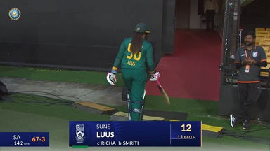 IND-W vs SA-W 2024, 2nd ODI: Sune Luus Wicket
