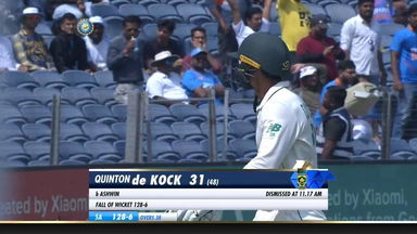 IND vs SA 2019, 2nd Test, Day 3: Quinton de Kock Wicket