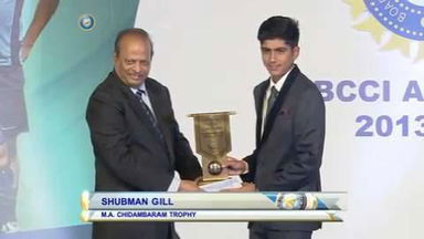 BCCI Awards 2013-14: Shubman Gill, MA Chidambaram Trophy