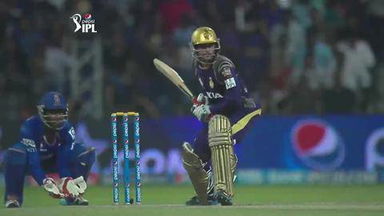 M19: KKR vs RR –  Manish Pandey Six