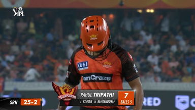 M25: SRH vs MI – Rahul Tripathi Wicket