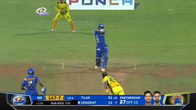 M33: MI vs CSK – Jaydev Unadkat Six