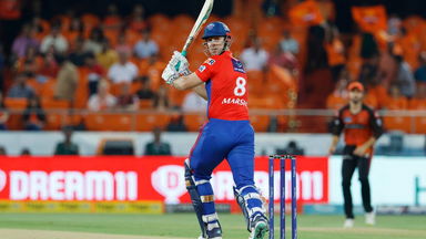Up and running in style: Marsh cracks four 4s in an over