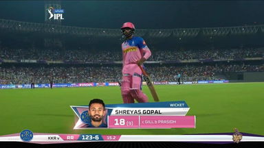 M43: KKR vs RR – Shreyas Gopal Wicket