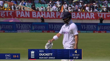 IND vs ENG 2024, 3RD Test: Ben Duckett Wicket