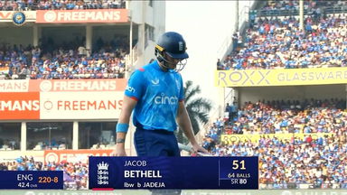 IND vs ENG 2025, 1st ODI: Jacob Bethell Wicket
