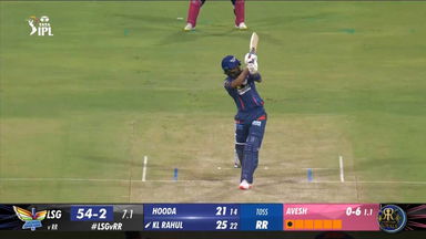 M44: LSG vs RR – K L Rahul Six