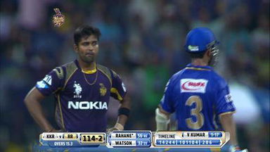 M19: KKR vs RR –  Ajinkya Rahane Six