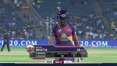 M9: RPS vs DD – Rajat Bhatia Wicket