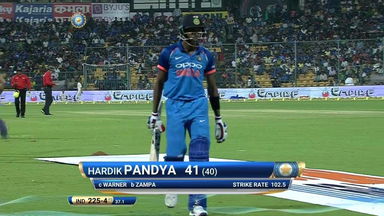 IND vs AUS 2017, 4th ODI: Hardik Pandya Wicket