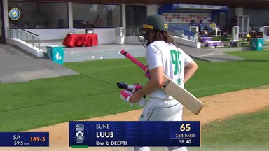 IND-W vs SA-W 2024, 1st Test: Sune Luus Wicket