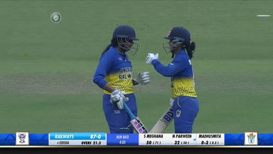 S Meghana's superb opening act of 90 (101)