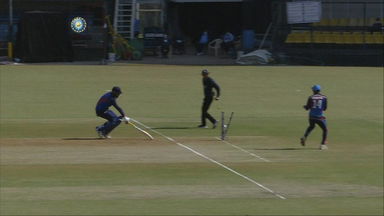 Akshay Karnewar's direct hit to run out Parth Sahani