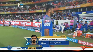 M04: SRH vs RR – Jaydev Unadkat Wicket
