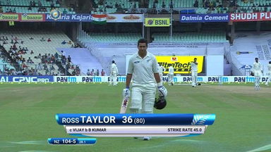 India VS NZ 2016, 2nd Test day 2 - Ross Taylor Wicket