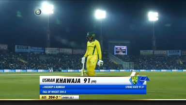 IND vs AUS 2019, 4th ODI: Usman Khawaja Wicket