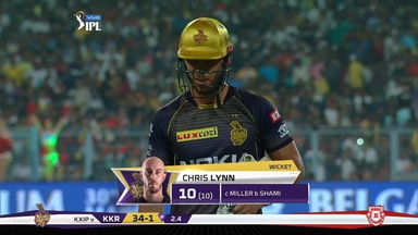 M06: KKR vs KXIP – Chris Lynn Wicket