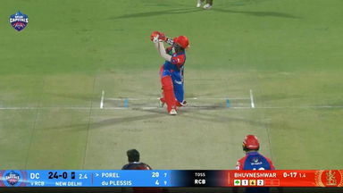 IPL 2025 M46: DC vs RCB - Abishek Porel Six