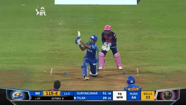 M44: RR vs MI – Tilak Varma Six