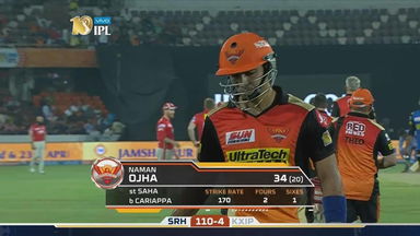 M19: SRH vs KXIP – Naman Ojha Wicket