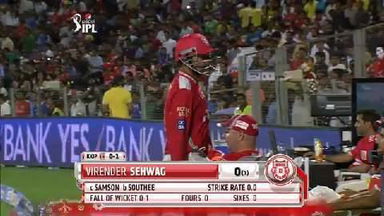 M3: KXIP vs RR – Virender Sehwag Wicket