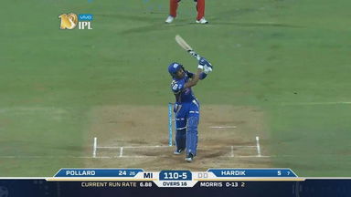 M25: MI vs DD – Hardik Pandya Six