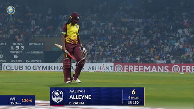 IND-W vs WI-W 2024, 3rd T20I: Aaliyah Alleyne Wicket