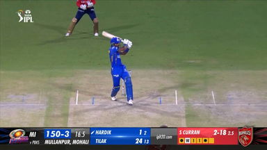M33: PBKS vs MI – Hardik Pandya Six