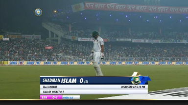 IND vs BAN 2019, 2nd Test, Day 2: Shadman Islam Wicket