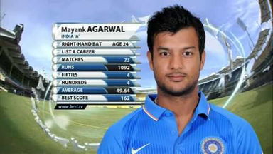 India 'A' vs SA 'A' - 6th ODI : Mayank Agarwal - 176 (133)