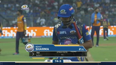 M7: MI vs KKR – Rohit Sharma Wicket