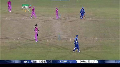 Q6: MI vs NK –  Shreyas Gopal Wicket
