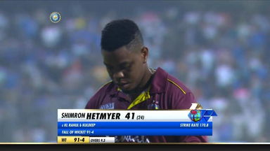 IND vs WI 2019, 3rd T20I: Shimron Hetmyer Wicket