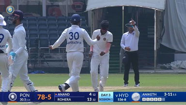 Ranji Trophy 2024/25, Hyderabad vs Pondicherry, Day 3: Match Highlights