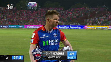 M09: RR vs DC – David Warner Wicket