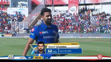 M09: KXIP vs MI –  Rohit Sharma Wicket