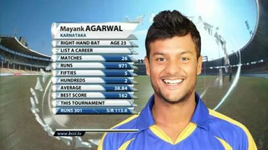 Vijay Hazare 2014-15: Final - Karnataka vs Punjab - Mayank Agarwal's confident 100-ball 125