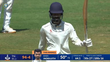Ranji Trophy 2023/24, Mumbai vs Tamil Nadu, SF 2: Baba Indrajith's excellent 70(105)