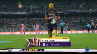 M43: KKR vs RR – Chris Lynn Wicket