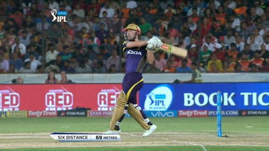 M54: SRH vs KKR – Chris Lynn Six