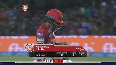 M22: KXIP vs MI – Wriddhiman Saha Wicket