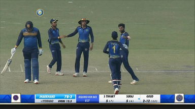 Ajay Dev Goud's impressive 4/22
