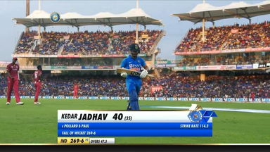 IND vs WI 2019, 1st ODI: Kedar Jadhav Wicket