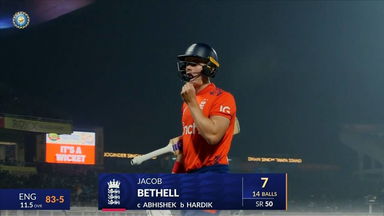 IND vs ENG 2025, 1st T20I: Jacob Bethell Wicket