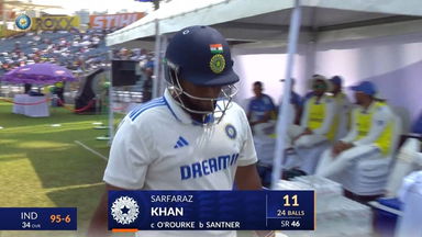 IND vs NZ 2024, 2nd Test: Sarfaraz Khan Wicket