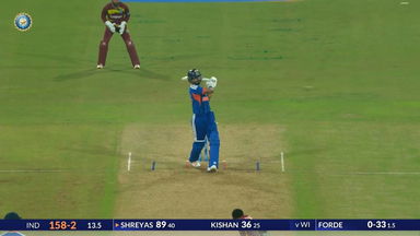 IND vs WI 2026, 1st T20I: Shreyas Iyer Six