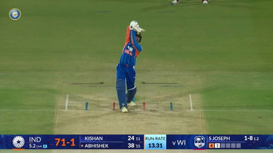 IND vs WI 2026, 3rd T20I: Abhishek Sharma Six